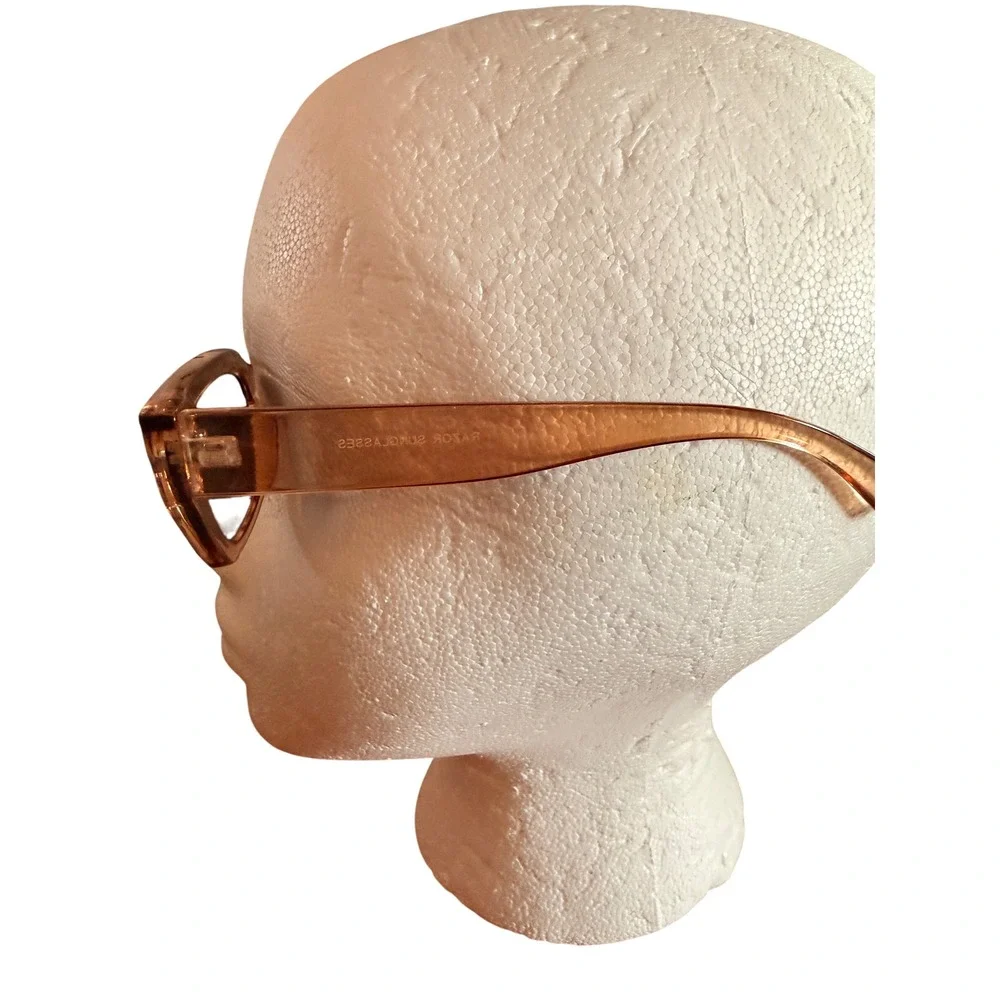 Cotton On Razor‎ Sunglasses Amber Translucent Rectangular Slim Frame Women